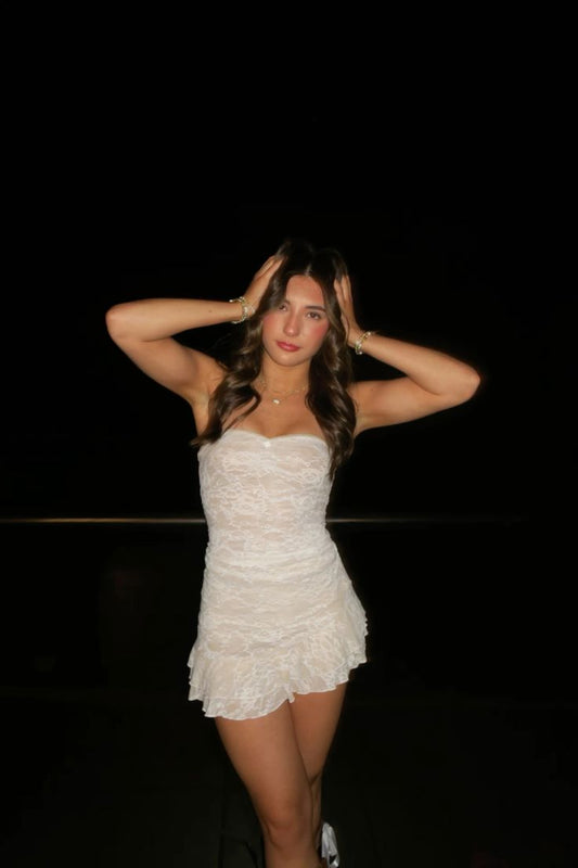 Sexy Chic A Line Strapless Lace Short Homecoming Dress,Vacation Dress,Summer 20th Birthday Dress GG5007