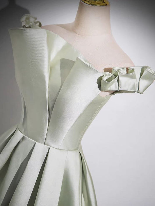 Princessful A Line Off The Shoulder Satin Long Prom Dress,Evening Dress GG547