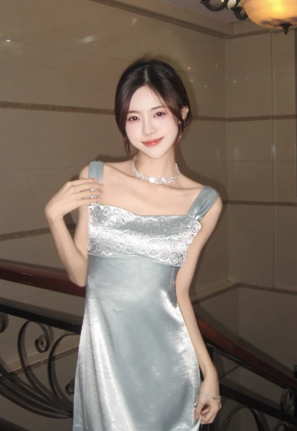 Classy Mermaid Silver Satin Without Sleeves Long Prom Dress,Evening Dress GG5597