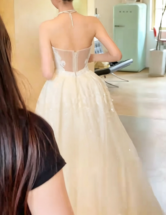 Classical Strapless Lace Wedding Dress With Scarf Sequins Mermiad Bridal Dress GG6473