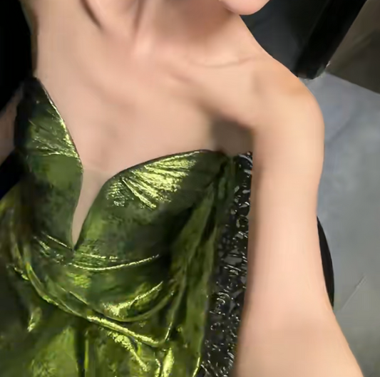 Sheen Strapless Prom Dress Green Mermaid Evening Dress GG6722