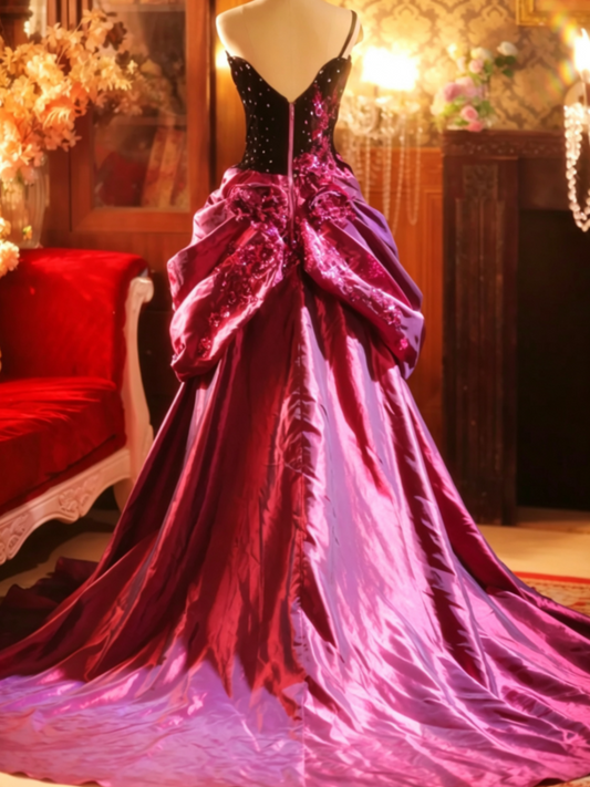 Romantic One Shoulder Pink Prom Dress Ruffled Sequins A-Line Formal Dress GG6813