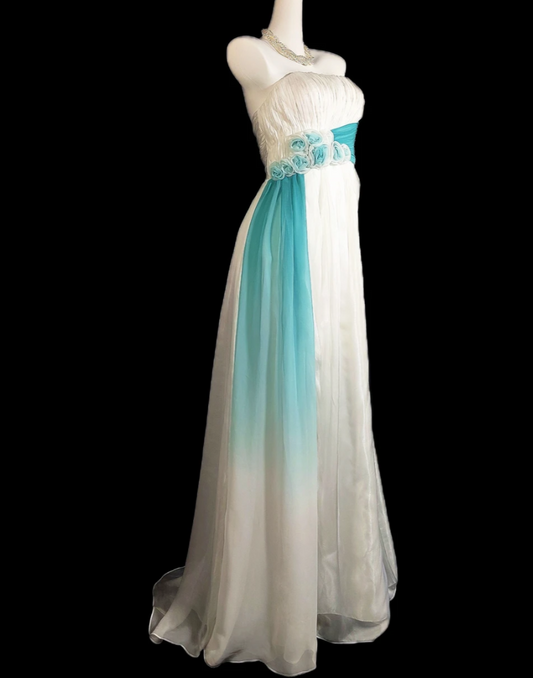 Ethereal Strapless Prom Dress 3D Flowers A-Line Formal Dress GG6853