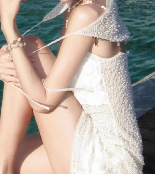Charming Beads White Homecoming Dress Spaghetti Straps Sheath Birthday Dress GG7040