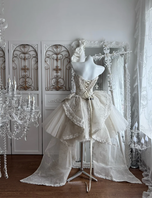 Gorgeous Strapless White Homecoming Dress Sequins Beaded A-Line Birthday Dress GG7401