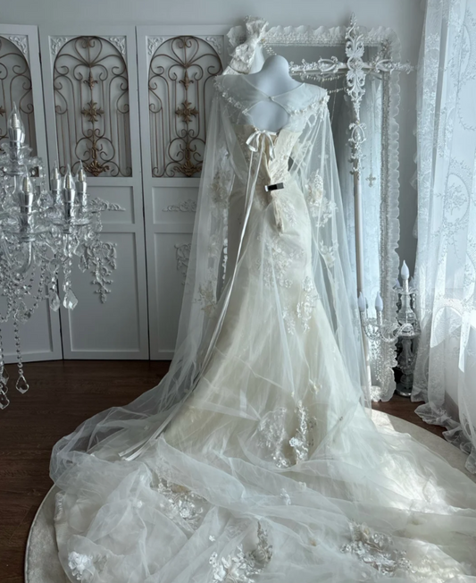 Vintage Sleeveless Sequins Wedding Dress Appliques Mermaid Bridal Dress GG7495
