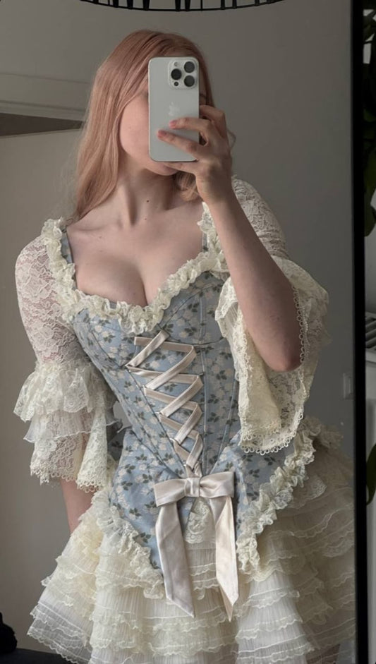 Ornate Off The Shoulder Homecoming Dress Lace Floral A-Line Birthday Dress GG7822