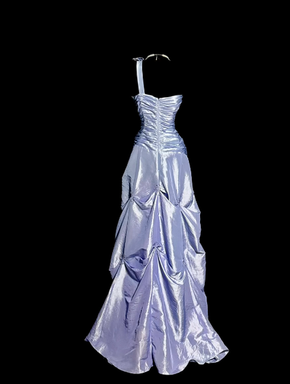 Obsessed A Line One Shoulder Lilac Satin Long Prom Dress,Wedding Dress,Evening Dress GG1171