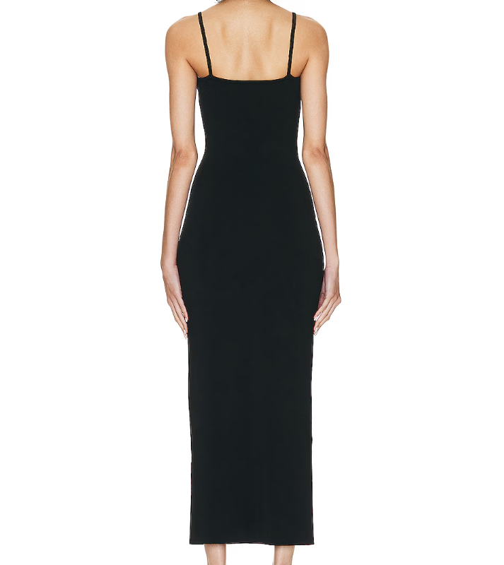 Chic Mermaid Spaghetti Straps Black Satin Long Prom Dress,Evening Dress GG1265