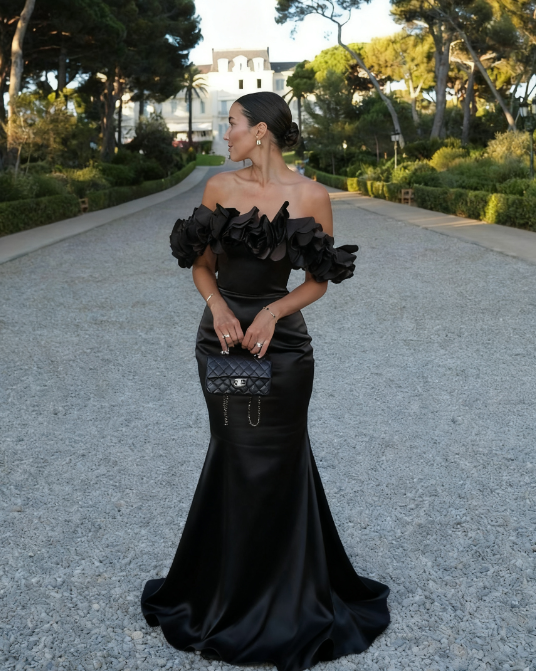 Elegant Mermaid Off The Shoulder Satin Long Prom Dress,Evening Dress GG1283