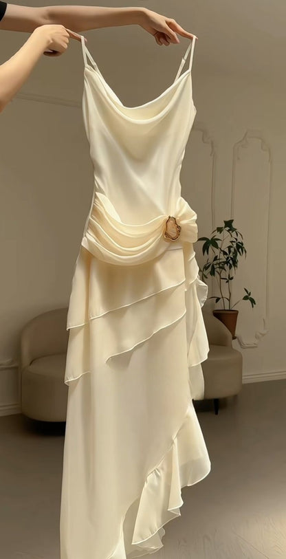 Sweet A Line Spaghetti Straps Chiffon Long Prom Dress,Evening Dress GG1433