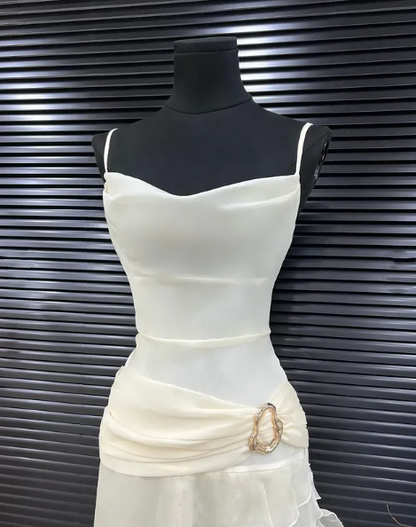 Sweet A Line Spaghetti Straps Chiffon Long Prom Dress,Evening Dress GG1433