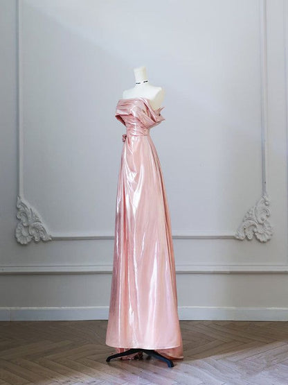 Pretty A Line Off The Shoulder Satin Long Prom Dress,Evening Dress GG1519