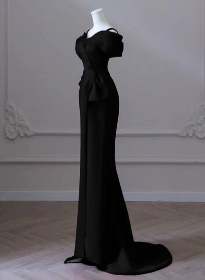 Chic Mermaid Sweetheart Off The Shoulder Satin  Long Prom Dress, Evening Dress GG175