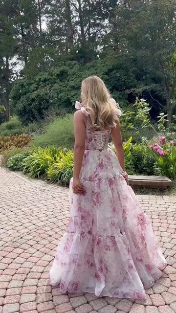 Fairy A-line Sweetheart Chiffon Printing Long Prom Dress,Evening Dress GG1944
