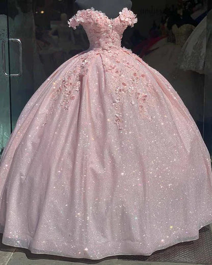 Stunning Ball Gown Off The Shoulder Satin Tulle Sequin Applique Long Prom Dress,Party Dress,Evening Dress GG2318