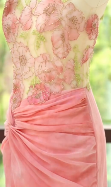 Gorgeous Mermaid Chinese Collar Chiffon Tulle Beaded Slit Long Prom Dress, Party Dress, Evening Dress GG2821