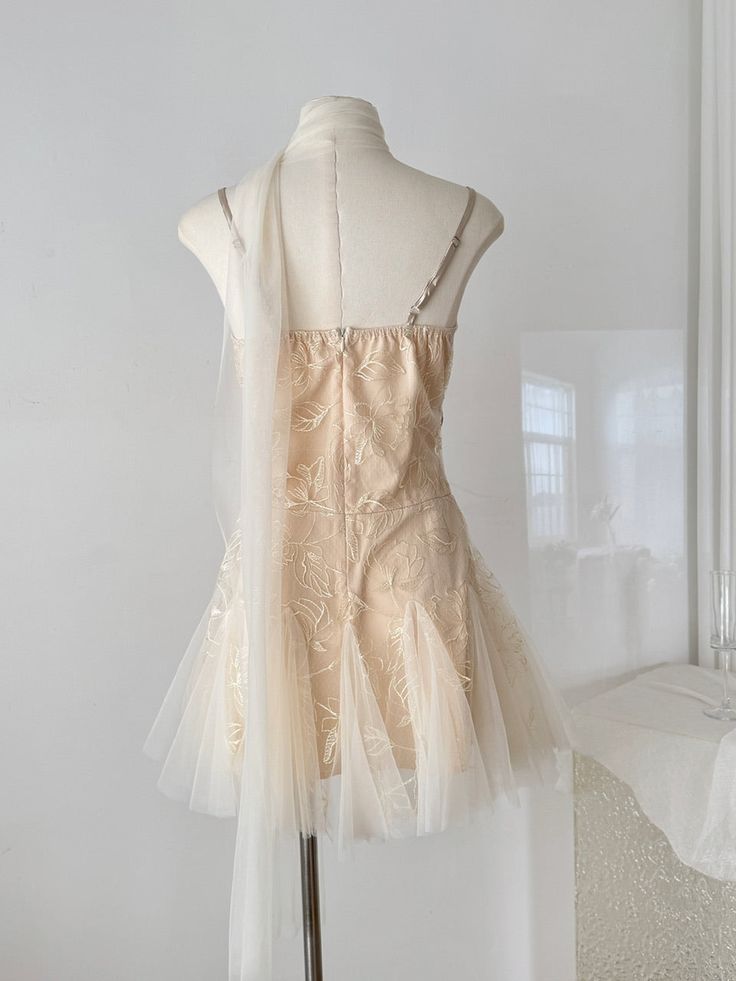 Chic A Line Spaghetti Starps Satin Tulle Short Prom Dress,Homecoming Dress,Birthday Dress GG3335