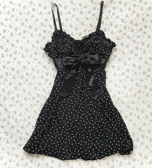 Black A Line Spaghetti Straps Satin Bow Short Prom Dress,Homecoming Dress,Birthday Dress GG3466