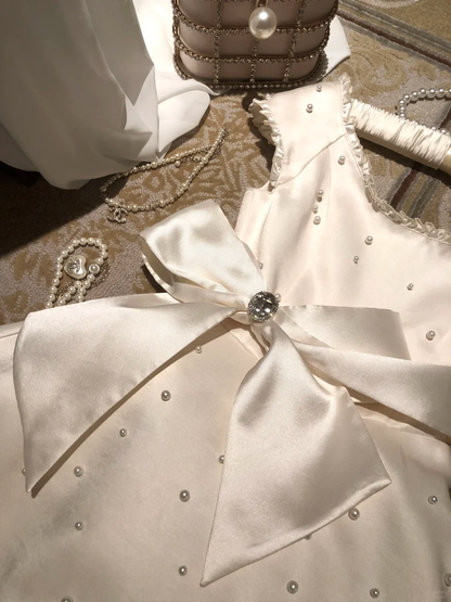 Sweet 16th A Line U Neck Satin Beads With Bow Short Homecoming Dress,Summer Birthday Dress GG3687