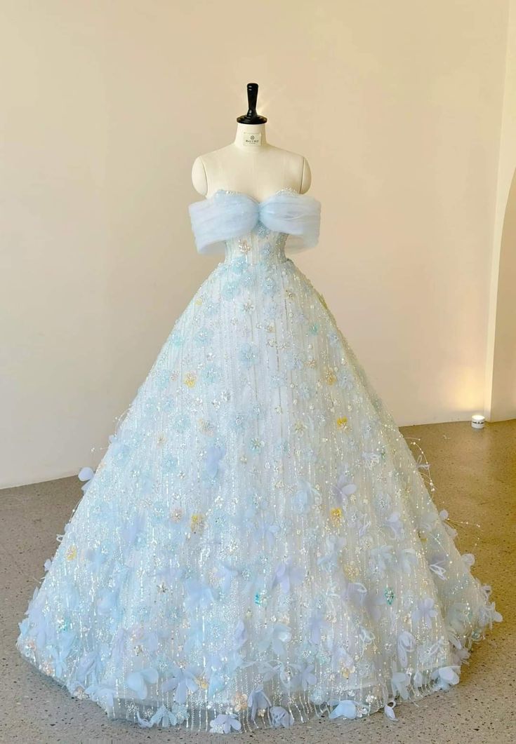 Exquisite Ball Gown Off The Shoulder Beading Sequin Tulle  Long Prom Dress, Evening Dress GG422