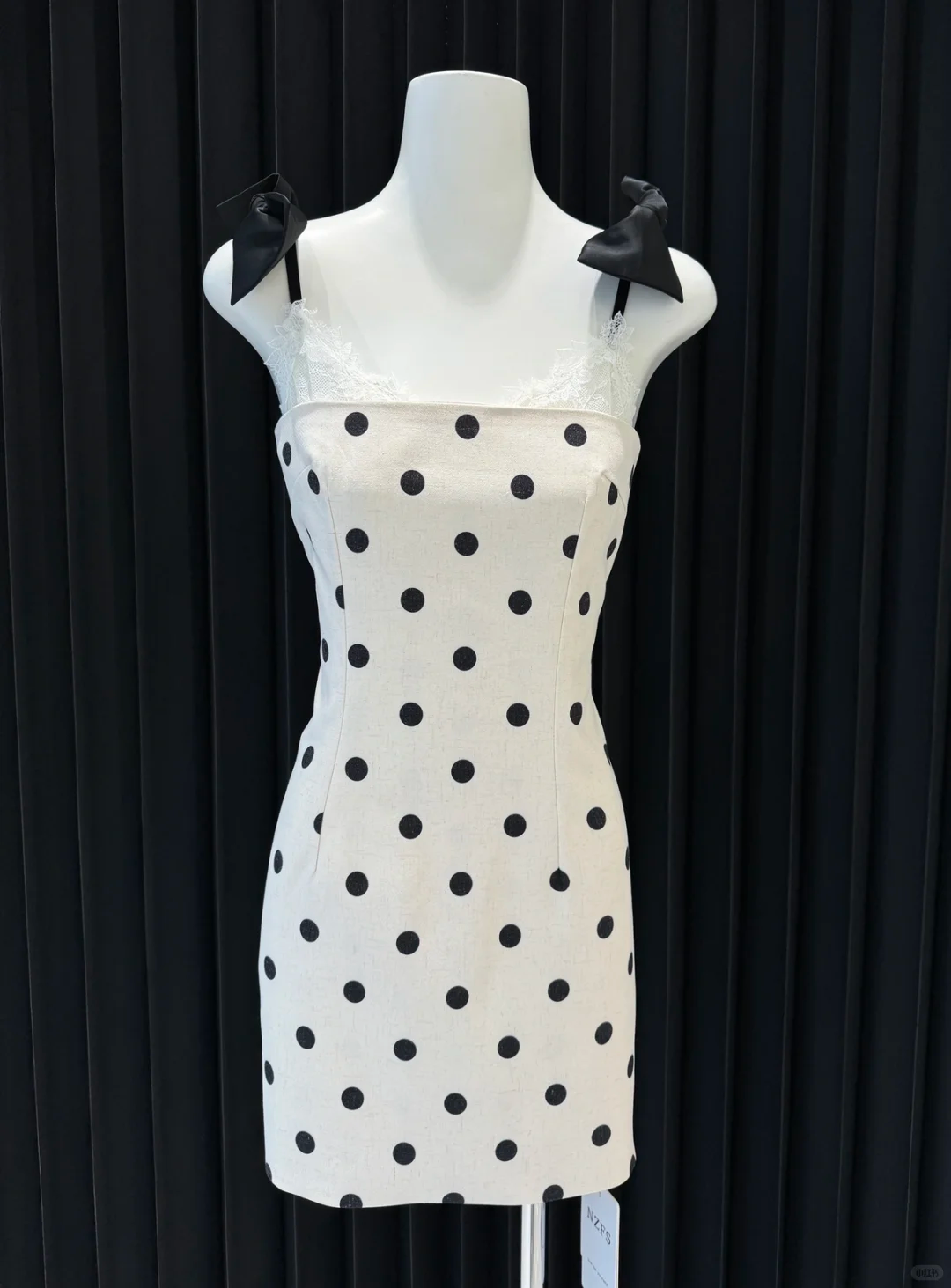 Unique Mermaid Spaghetti Straps Satin Polka Dots Lace Short Homecoming Dress,Vacation Dress,Summer 19th Birthday Dress GG4680