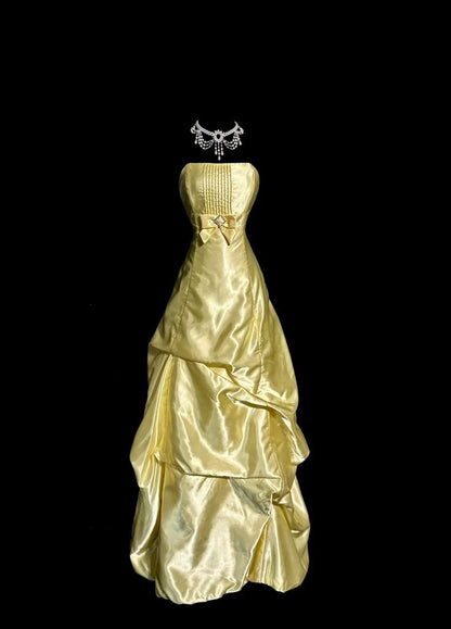 Elegant A Line Strapless Satin Pleated Long Prom Dress,Party Dress,Formal Evening Dress GG4766