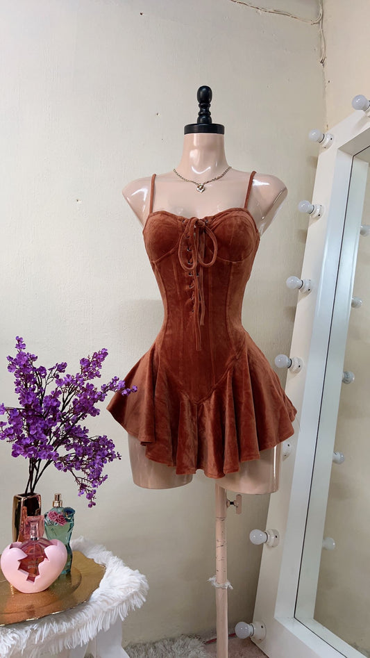 Chic A Line Spaghetti Straps Velvet Short Homecoming Dress,Vacation Dress,20th Birthday Dress GG5038