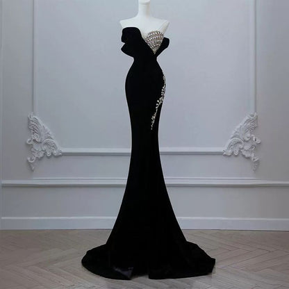 Gorgeous Mermaid Sweetheart Neck Satin Beading Long Prom Dress ,Evening Dress GG515