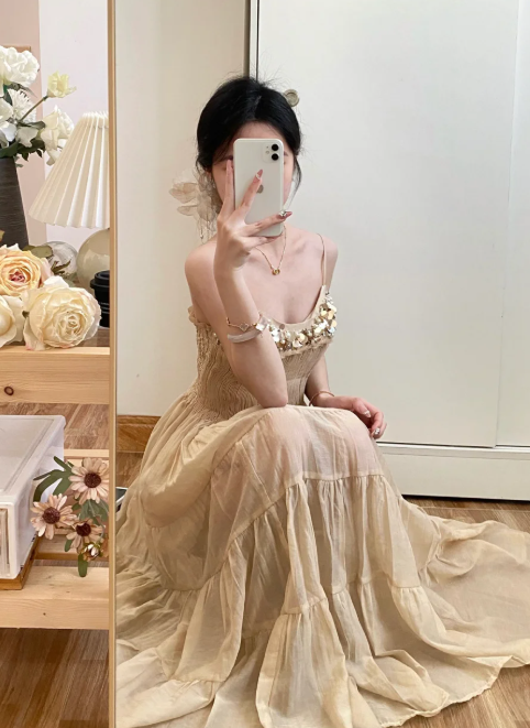 Obsessed A Line Spaghetti Straps Chiffon Sequin Without Sleeves Long Prom Dress,Evening Dress GG5594