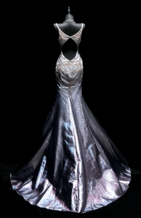 Gorgeous Mermaid Spaghetti Straps Satin Beaded Without Sleeves Long Prom Dress,Evening Dress GG5615