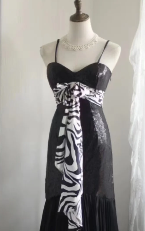 Shiny Mermaid Black Spaghetti Straps Sequin Without Sleeves Long Prom Dress,Evening Dress GG5637