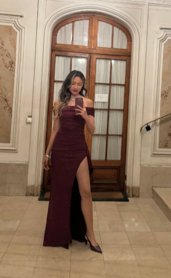 Sexy Mermaid Off The Shoulder Satin Sequin Slit Without Sleeves Long Prom Dress,Evening Dress GG5645