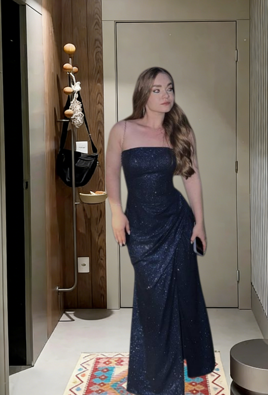 Shiny Mermaid Spaghetti Straps Satin Sequin Long Prom Dress,Evening Dress GG5678