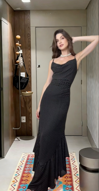 Chic Mermaid Spaghetti Straps Chiffon Long Prom Dress,Evening Dress GG5719