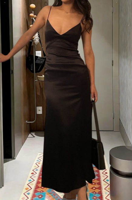 Simple Mermaid Spaghetti Straps Satin Long Prom Dress,Evening Dress GG5725
