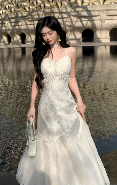 Gorgeous A Line Spaghetti Straps Satin Tulle Long Prom Dress,Evening Dress GG5822