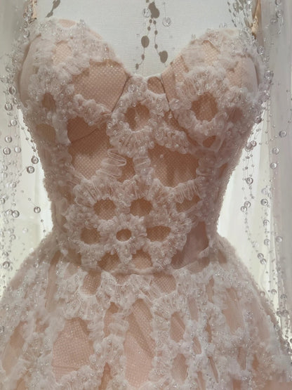 Sweet Spaghetti Straps Light Pink Homecoming Dress Beads Tassel Birthday Dress A-Line Mini Dress GG5838