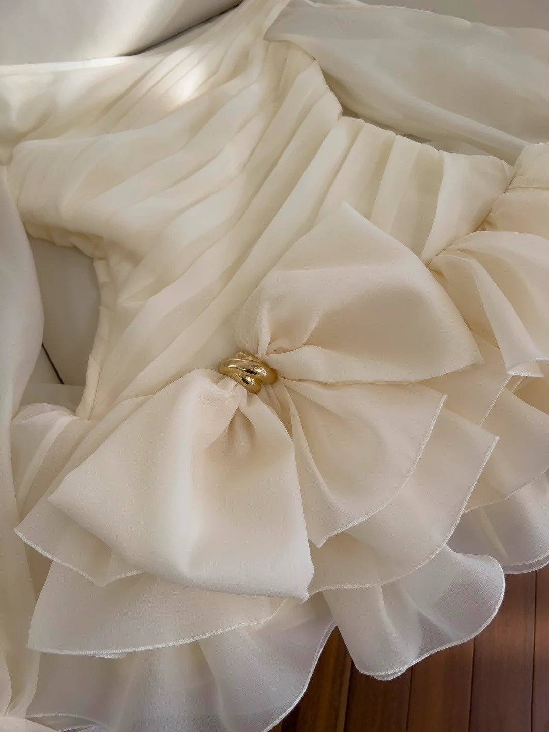 Elegant Asymmetrical Neck Ivory Homecoming Dress Pleated Bow Birthday Dress Long Sleeve A-Line Mini Dress GG5839
