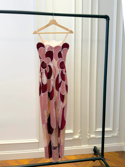 Fashion Strapless Sheath Prom Dress Sequins Beads Evening Dress GG5850