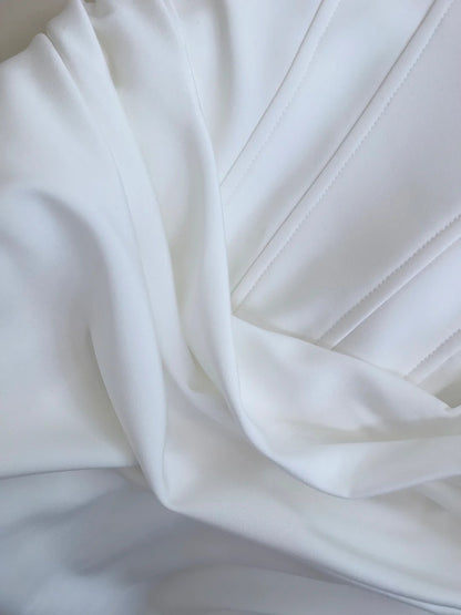 Elegant White Prom Dress Spaghetti Straps Satin Mermaid Evening Dress GG5854