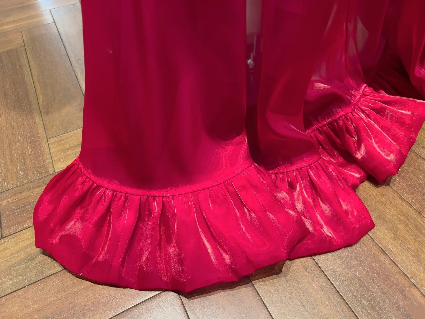 Playful Sleeves Choker Homecoming Dress Red Tiered Birthday Dress Bows Train A-Line Mini Dress GG5859