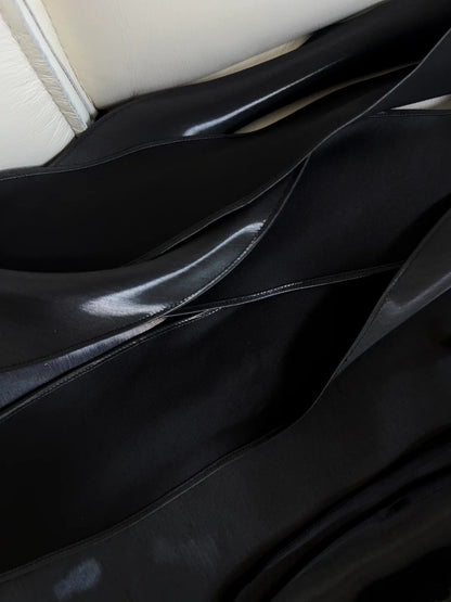 Sexy Spaghetti Straps Homecoming Dress Black Satin A-Line Birthday Dress GG5870