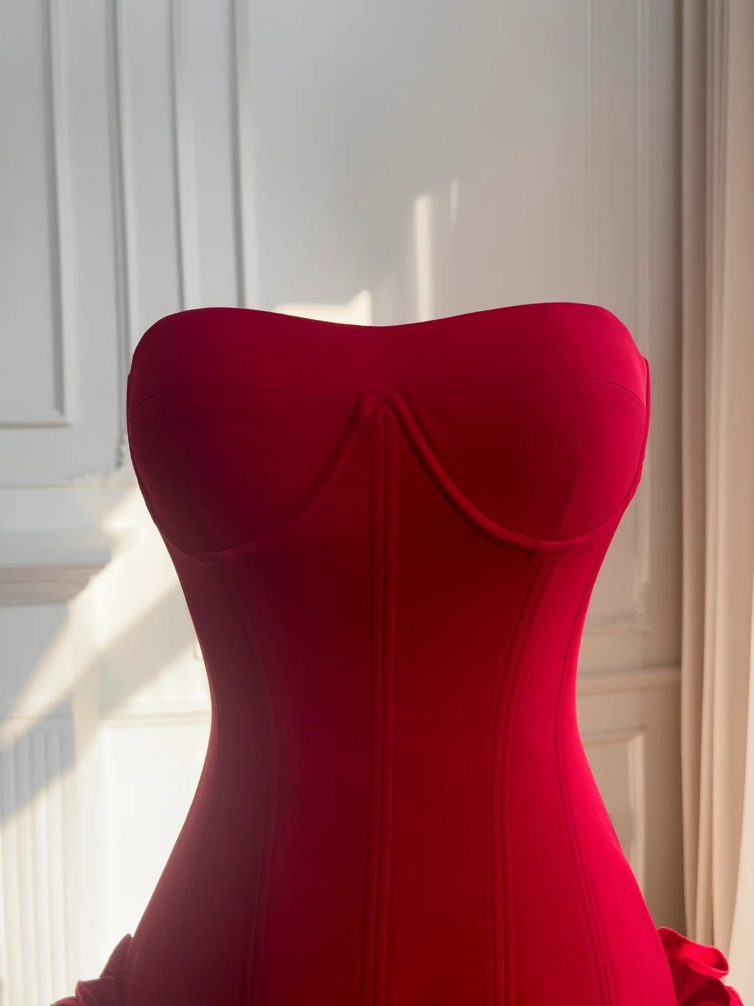Alluring Strapless Homecoming Dress Red Ruffles Birthday Dress A-Line Mini Dress GG5874