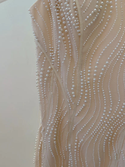 Elegant Spaghetti Straps Pink Prom Dress   Beading Tulle Mermaid Long Evening Dress GG5877