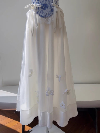 Fashion Square Neck Floral Prom Dress Lace-Up A-Line Long Evening Dress GG5882