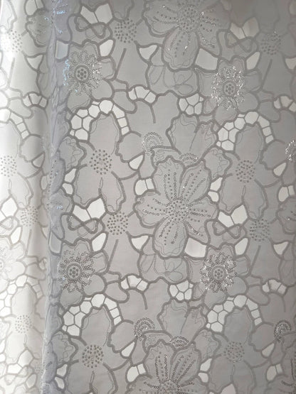 Glittering A-Line White Prom Dress Long Sleeve Sequins Evening Dress GG5888