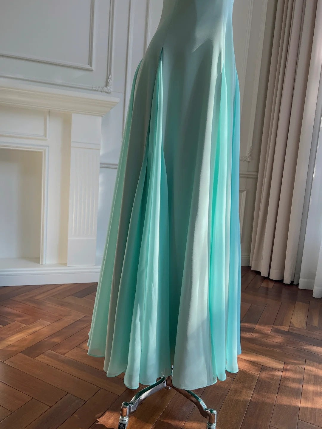 Simple Spaghetti Straps Pink Prom Dress Satin Tulle A-Line Evening Dress GG5894