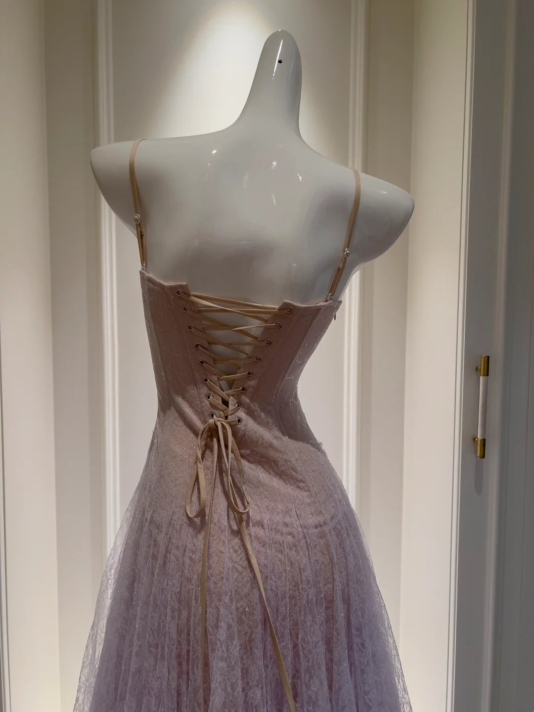 Dreamy Light Purple Prom Dress Sequins Tulle A-Line Evening Dress GG5907