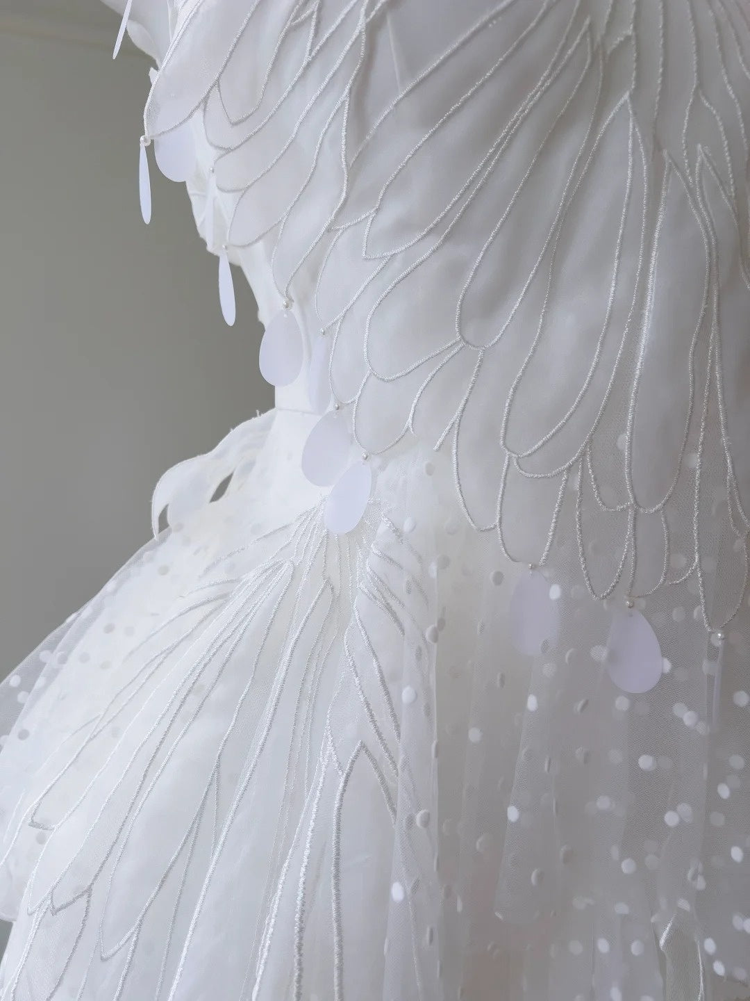 Charming White Homecoming Dress Polka Dots Tulle Birthday Dress GG5917